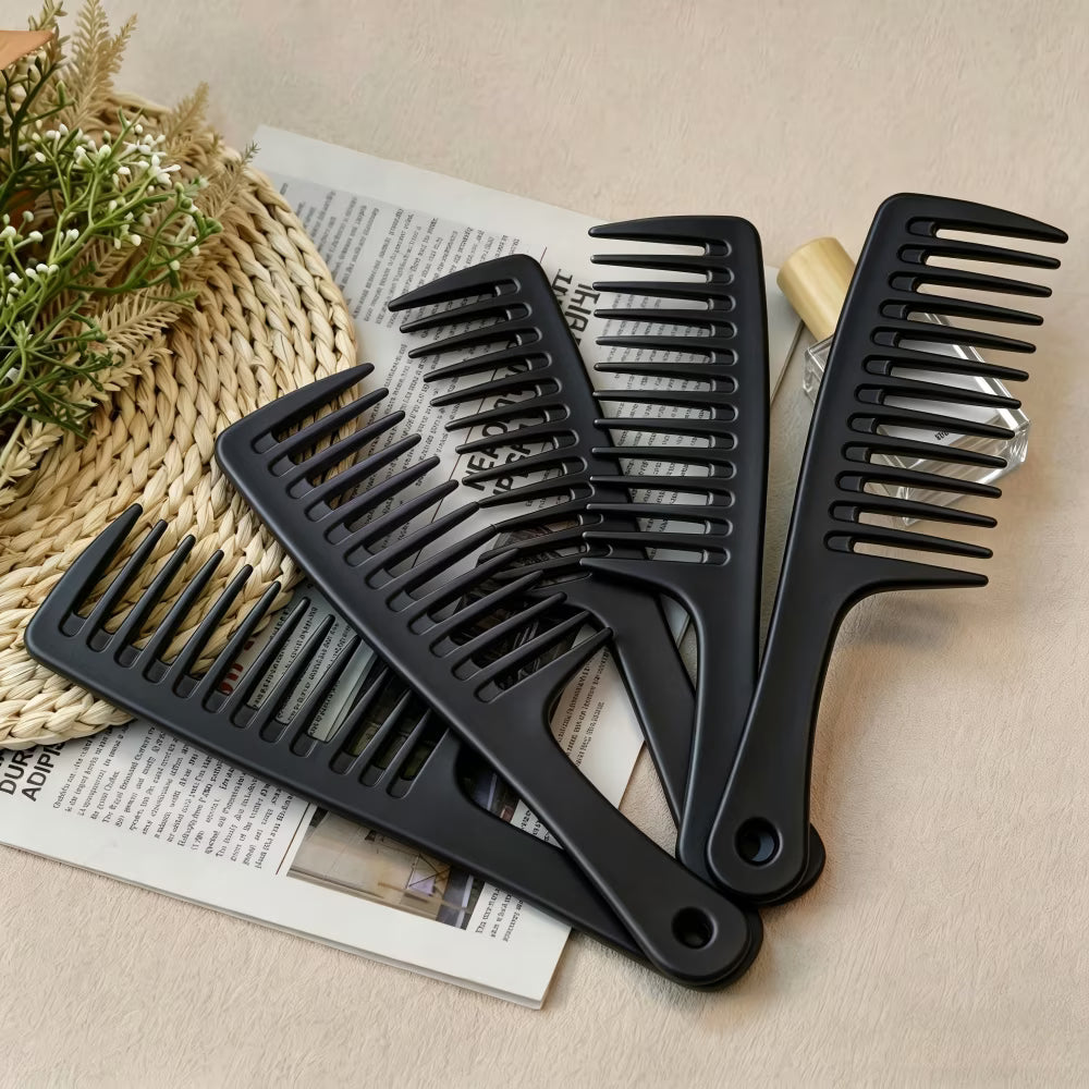 6 PCS Wide Tooth Detangling Comb, Large Hair Styling Comb for Curly, Wet, Long Hair (Multi-colored, Polypropylene, Handgrip)
