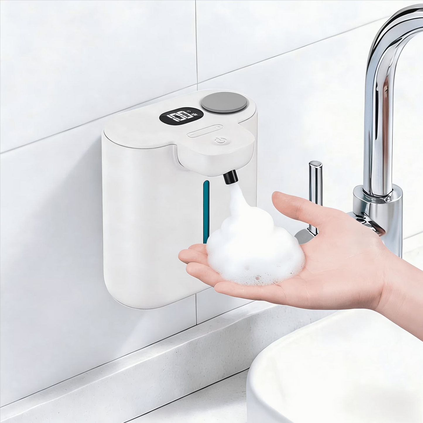Zhue Automatic Soap Dispenser Touchless, Hands-Free, Multi Adjustable Volume, Long Battery Life, Compatible with Thick & Thin Dish/Hand Soap for Bathroom and Kitchen, Easy for Toddlers, White