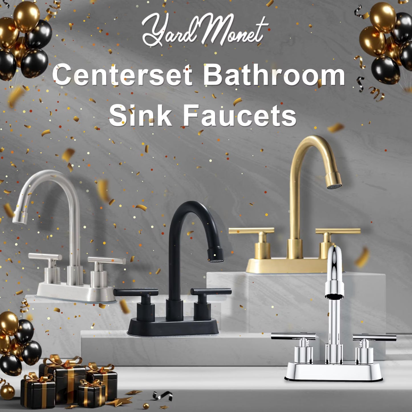 Mikhai Bathroom Faucets 3 Hole, 4 inch Bathroom Faucet 3 Hole Matte White with Pop-up Drain and 2 Supply Hoses, Stainless Steel Lead-Free 2-Handle Center set Faucet for Sink Vanity
