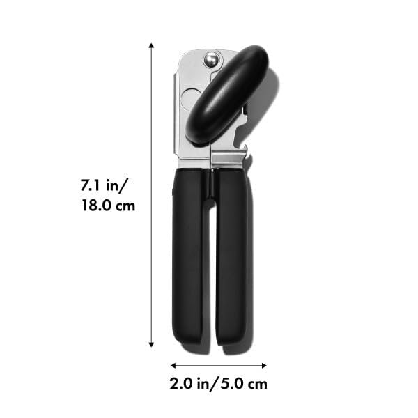 CanOpener Manual, YILUSH Can Openers Hand Held with Comfort Anti-Slip Handles, Heavy Duty Stainless Steel Can Opener Smooth Edge and Bottle Openers, Easy Turn Can Openers for Seniors, Kitchen, Black