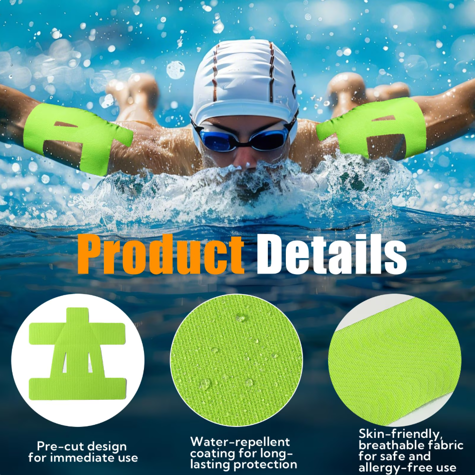 Kinesiology Tape for Shoulder,Shoulder Pain Relief Athletic Tapes, Shoulder Support & Stability Precut Strips, Waterproof & Elastic, Breathable Hypoallergenic Latex-Free 10PCS