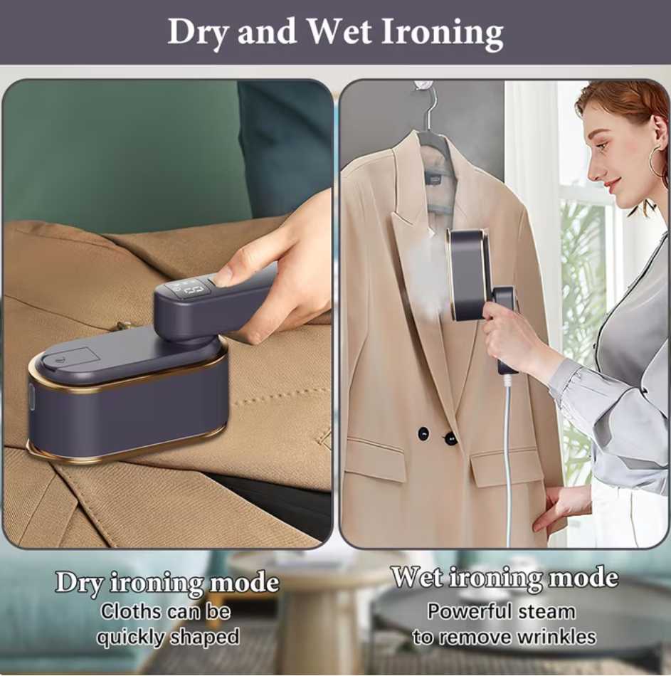 Travel Steamer for Clothes,1200W Portable Iron,10s Heat Up,Steamer & Iron 2 In 1, Travel Size,Large Ceramic Heat Panel