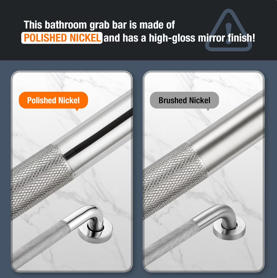 Grab Bars for Bathtubs and Showers 2 Pack Suction Grab Bar, Heavy Duty Shower Handle Removable Bath Handrails for Seniors and Elderly, Bathroom Safety Grip No Drilling Waterproof