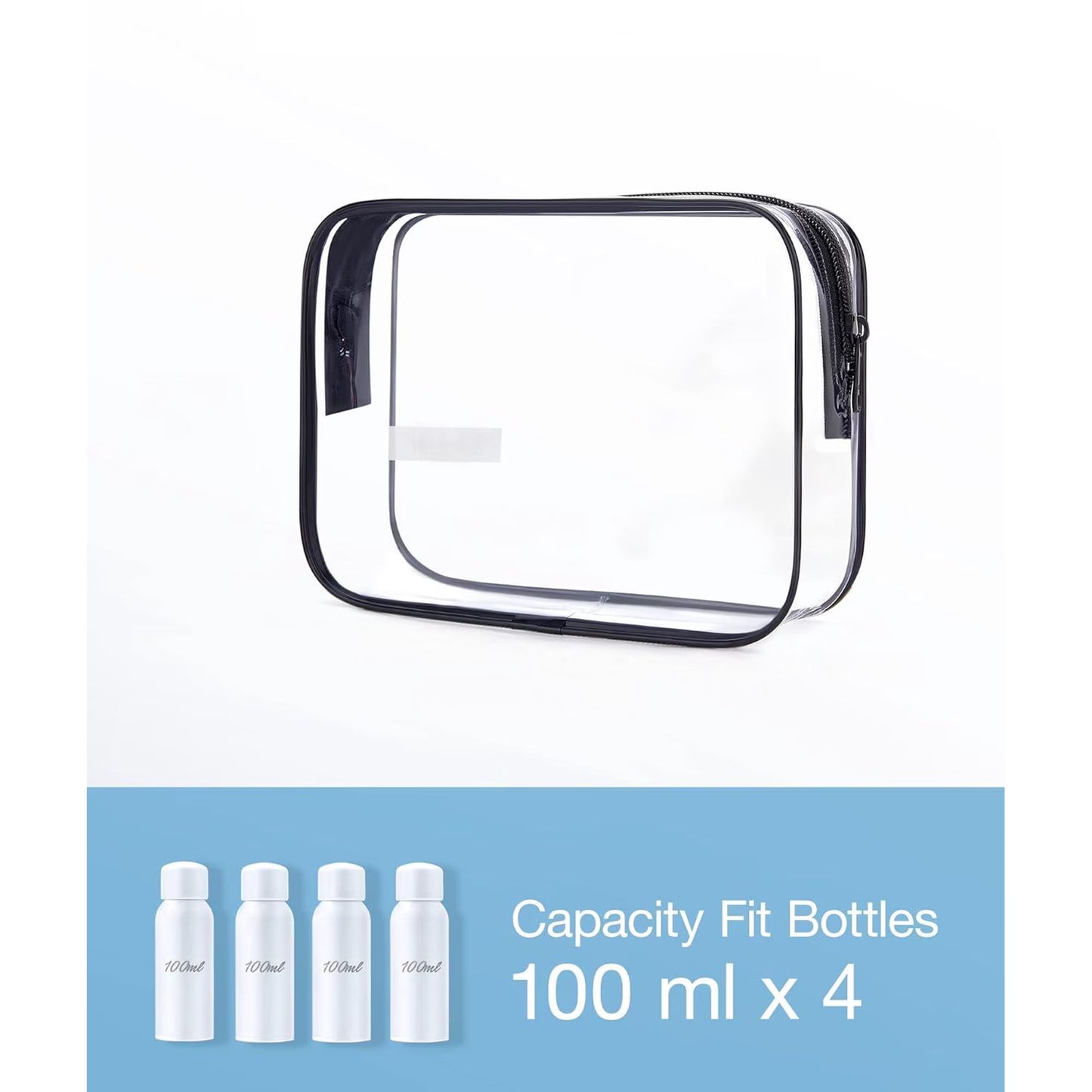 Clear Toiletry Bag, 12 Pack Travel Bag Carry on Travel Accessories Bag Airport Airline Bags Water Repellent Makeup Cosmetic Bag for Women