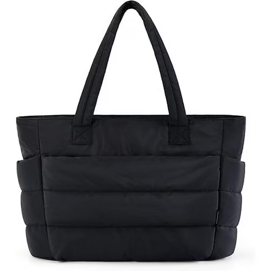 Tote Bag for Women, Lightweight Puffy Tote Bag with Compartments, Quilted Shoulder Bag Handbag for Travel, Work