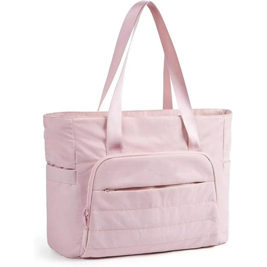 Tote Bag for Women, Lightweight Large Tote Bag with Yoga Mat Strap, Quilted Shoulder Bag Handbag for Travel Work Gym