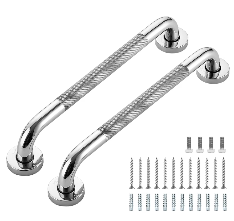 Grab Bars for Bathtubs and Showers 2 Pack Suction Grab Bar, Heavy Duty Shower Handle Removable Bath Handrails for Seniors and Elderly, Bathroom Safety Grip No Drilling Waterproof