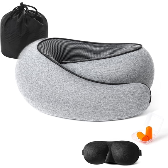 Zhue Neck Pillow Memory Foam Airplane Travel Comfortable Washable Cover Plane Neck Support Pillow For Neck Sleeping
