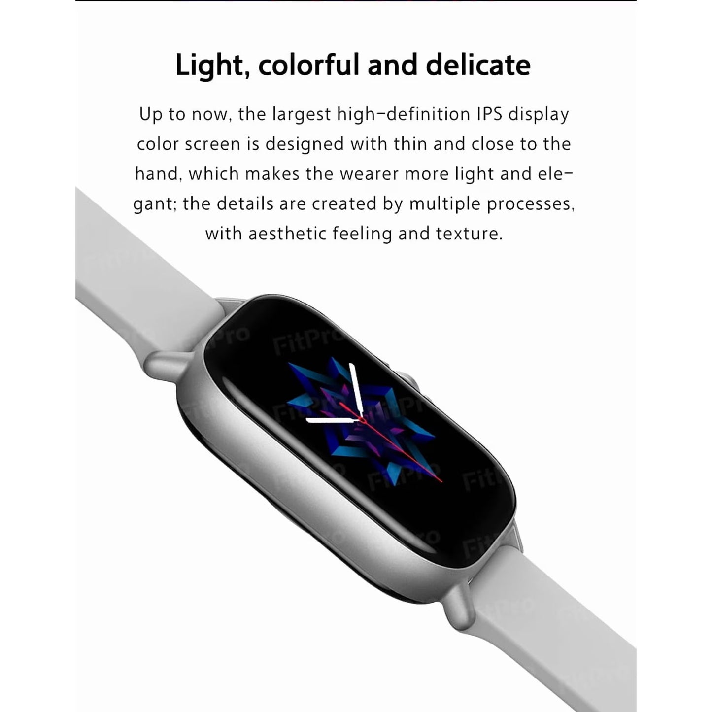 The Avoben smart fitness watch features a heart rate monitor, a 1.85-inch touchscreen, an activity tracker, a weather display, and a pedometer. It's a unisex smartwatch (silver).