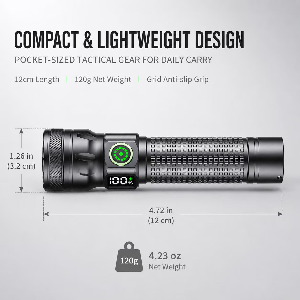 Mikhai Rechargeable Flashlights, Super Bright High Lumens Flash Light, 4 Modes Zoomable Linternas with LCD Digital Display, Powerful Handheld LED Flashlights for Home Emergencies Camping
