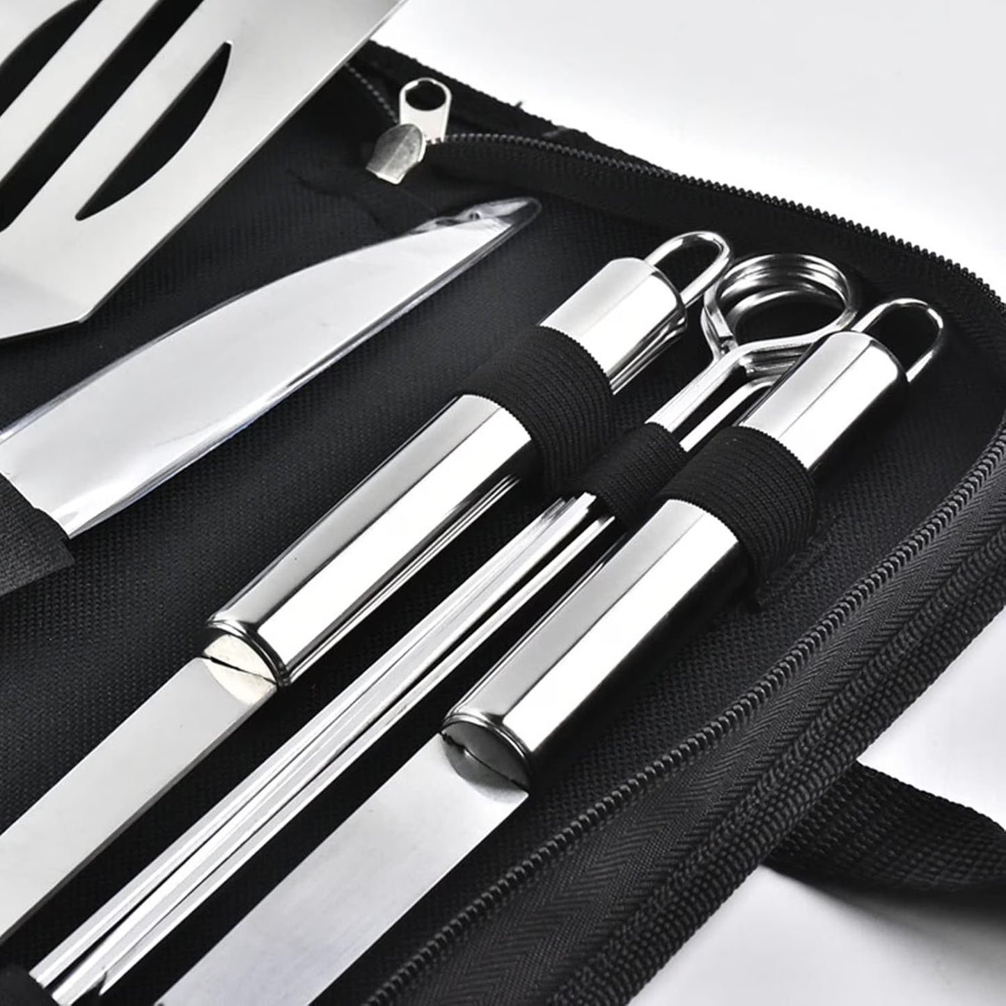 Mikhai BBQ Utensil Set Stainless Steel Professional Barbecue Accessories Grill Tool with Bag Easy to Carry