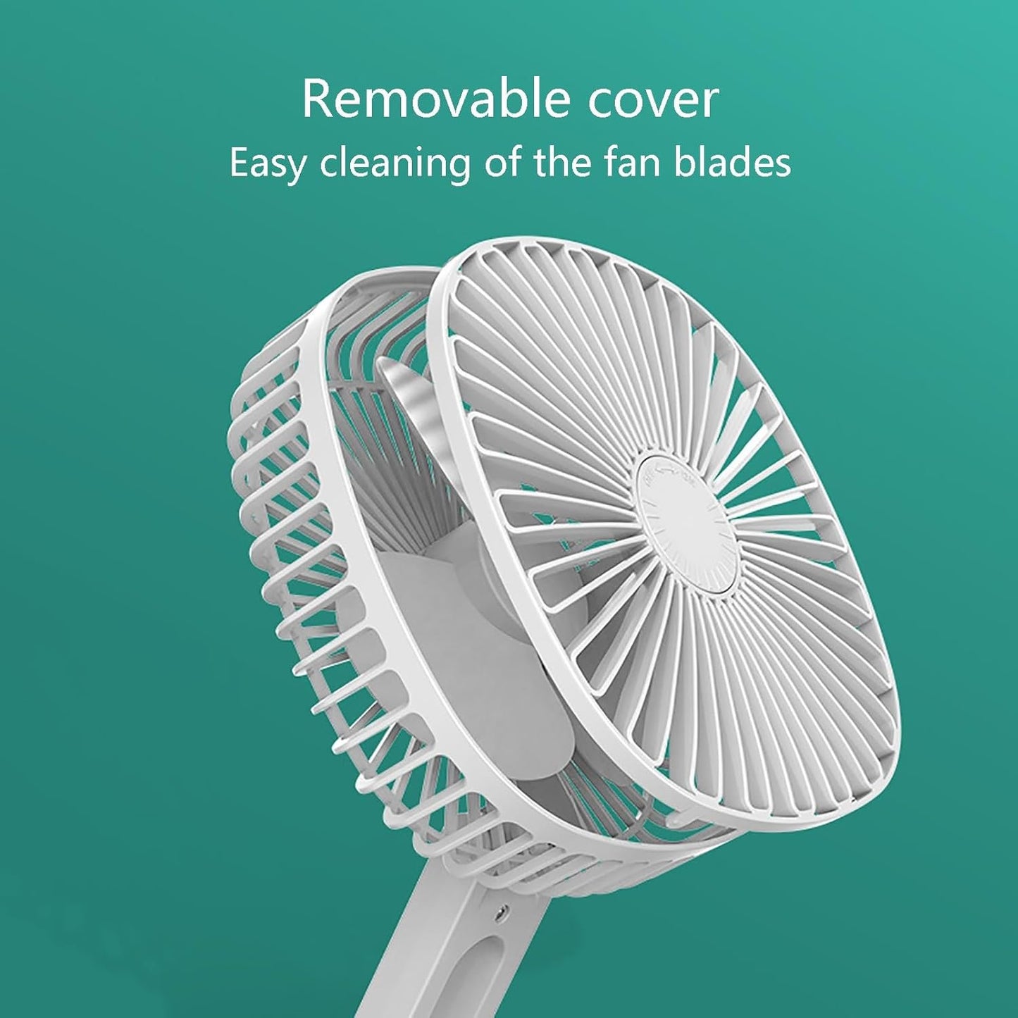 Avoben Portable fan, Thin Handheld Fan, USB Rechargeable Mini Fan, Battery Powered Small Foldable Pocket for Travel, Summer, Gifts for Women, White.