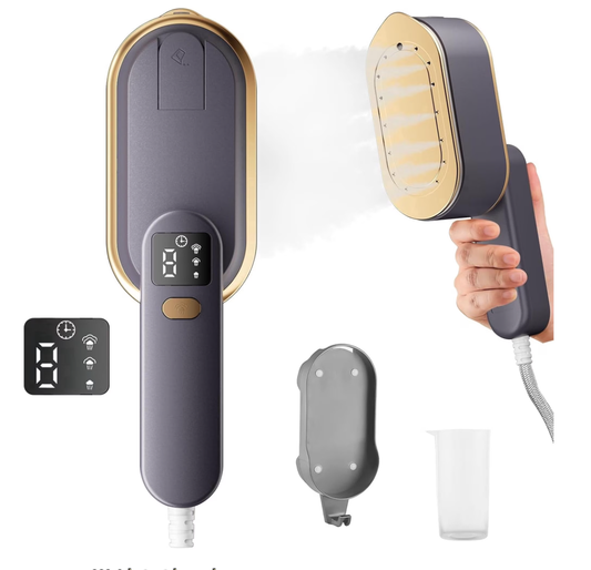 Travel Steamer for Clothes,1200W Portable Iron,10s Heat Up,Steamer ＆ Iron 2 In 1, Travel Size,Large Ceramic Heat Panel