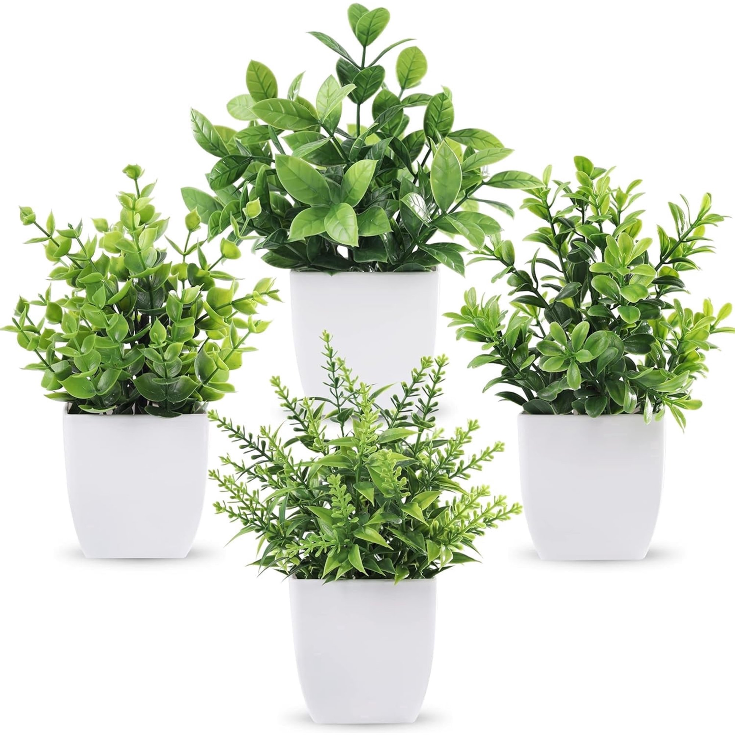 Fake Plants 4 Packs bathroom decor Artificial Plants Small Faux Plants home decorfaux plants indoor Bathroom Accessories for Halloween Bathroom Home Kitchen Coffee Table Office Desk Decor In