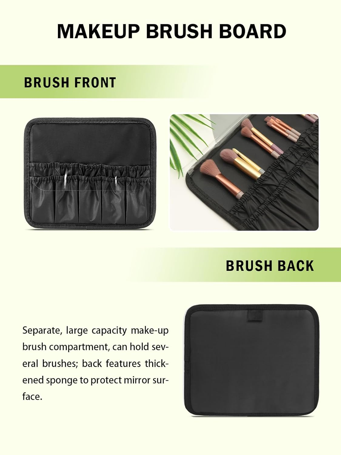 Yzhappy Travel Makeup Bag With LED Mirror, Cosmetic Train Case with Light up Mirror, Portable Makeup Artist Organizer Bag with Adjustable Dividers, Makeup Brush Holder Storage, Black