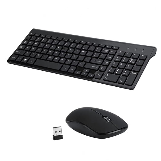Avoben Wireless Keyboard and Mouse Combo for Windows, 2.4 GHz Wireless Unifying USB Receiver, 15 FN Keys, Long Battery Life, Compatible with PC, Laptop