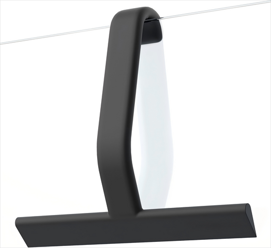 Zhue Shower Squeegee for Glass Doors, All-One-Piece Award-Winning Silicone Squeegee with Built-in Hook for Bathroom, Window, Mirror, Tile Wall,Car, Streak-Free Cleaner Tool,10-Inch Black