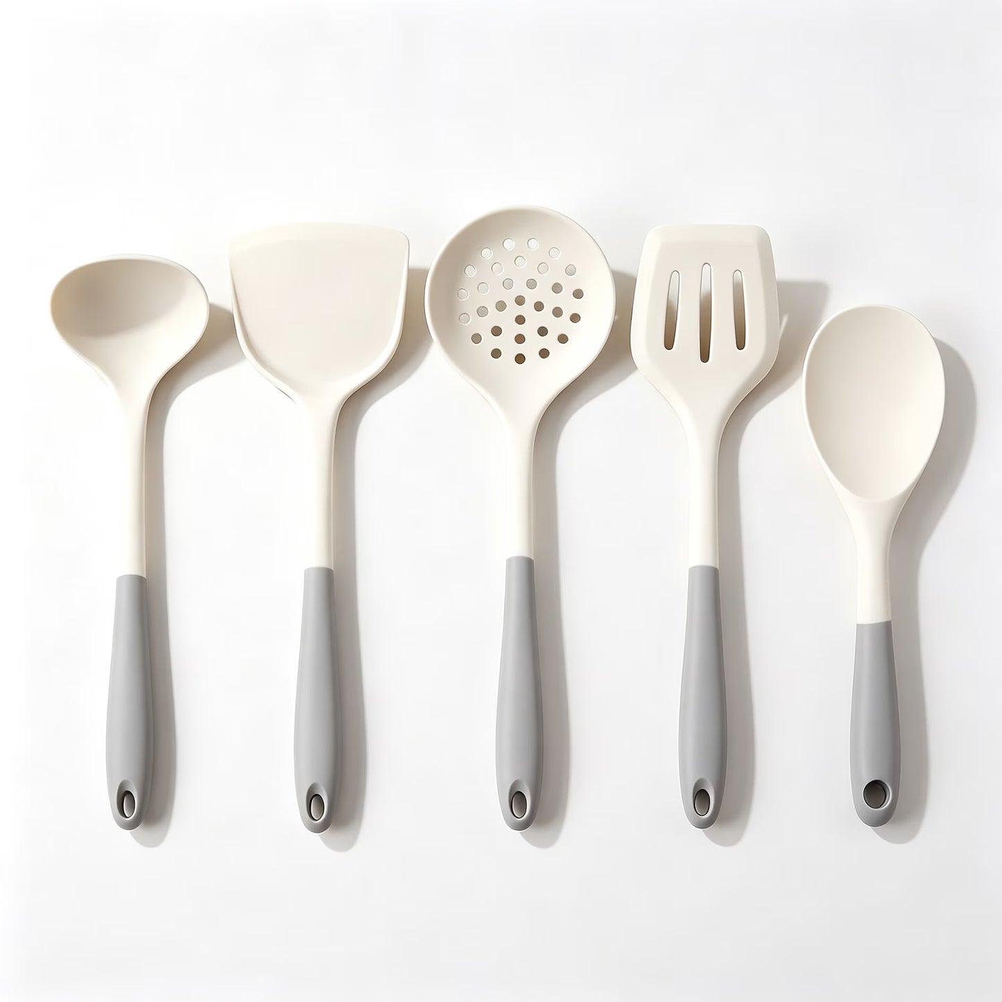 5 Pieces Silicone Spatula Set, Food Grade Rubber Spatula, Upgrade Strong Handle with Ergonomic Grip, Heat Resistant Up to 230°F for Nonstick Cookware, Cooking