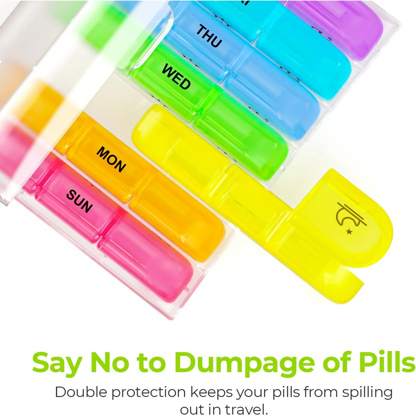 IDFINE Weekly Pill Organizer 3 Times a Day, Large 7 Day Pill Box 3 Times a Day with Separate Container, Portable Pill Case for Medication, Vitamins, Fish Oil and Supplements