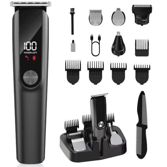 Yzhappy Beard Trimmer for Men Hair Clippers - 5 in 1 Professional Grooming Kit Cordless Hair Clipper Trimmers Set Waterproof,Electric Shaver Razor for Beard, Head, Hair, Body, and Face