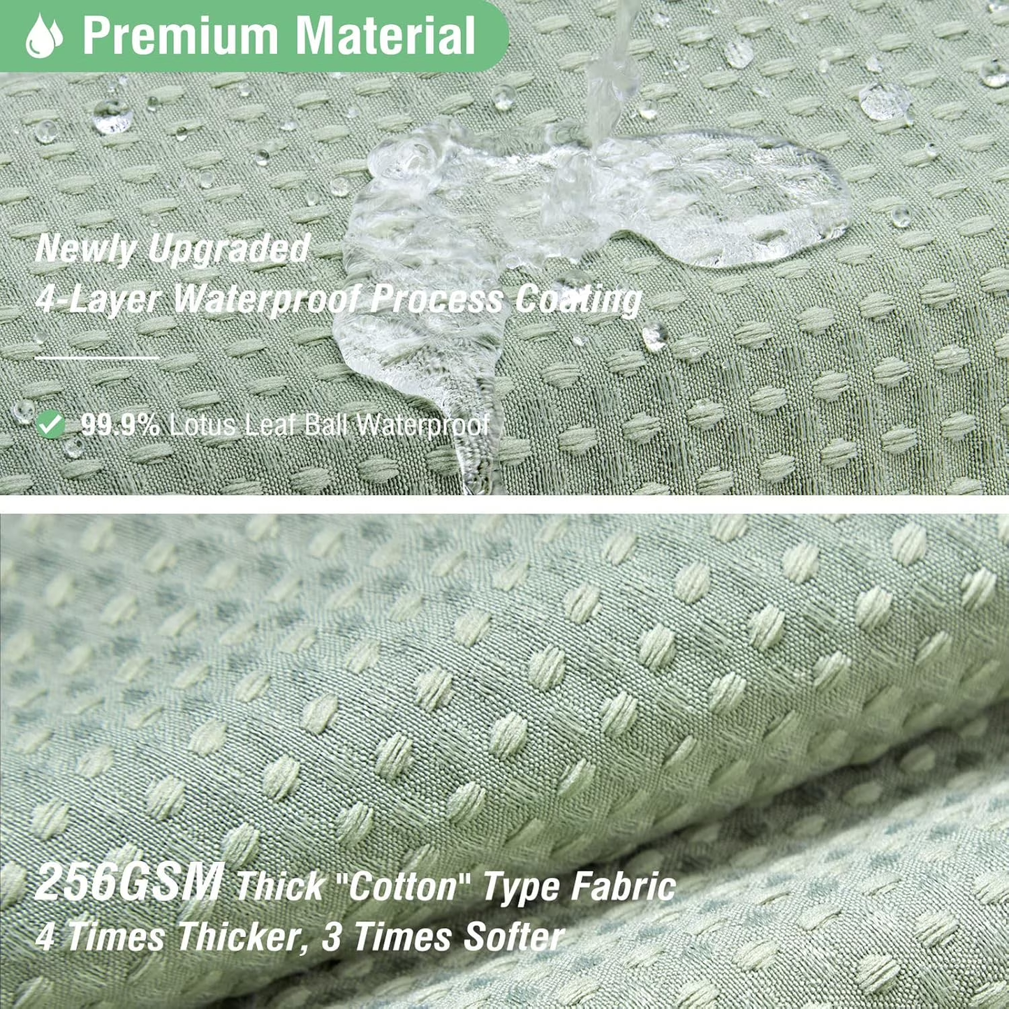 Shower Curtain sage green curtains bathroom curtain Waffle Textured Heavy Duty Thick Fabric Shower Curtains for Bathroom, Luxury Weighted Polyester Cloth Bath Curtain ,72Wx72H,Green