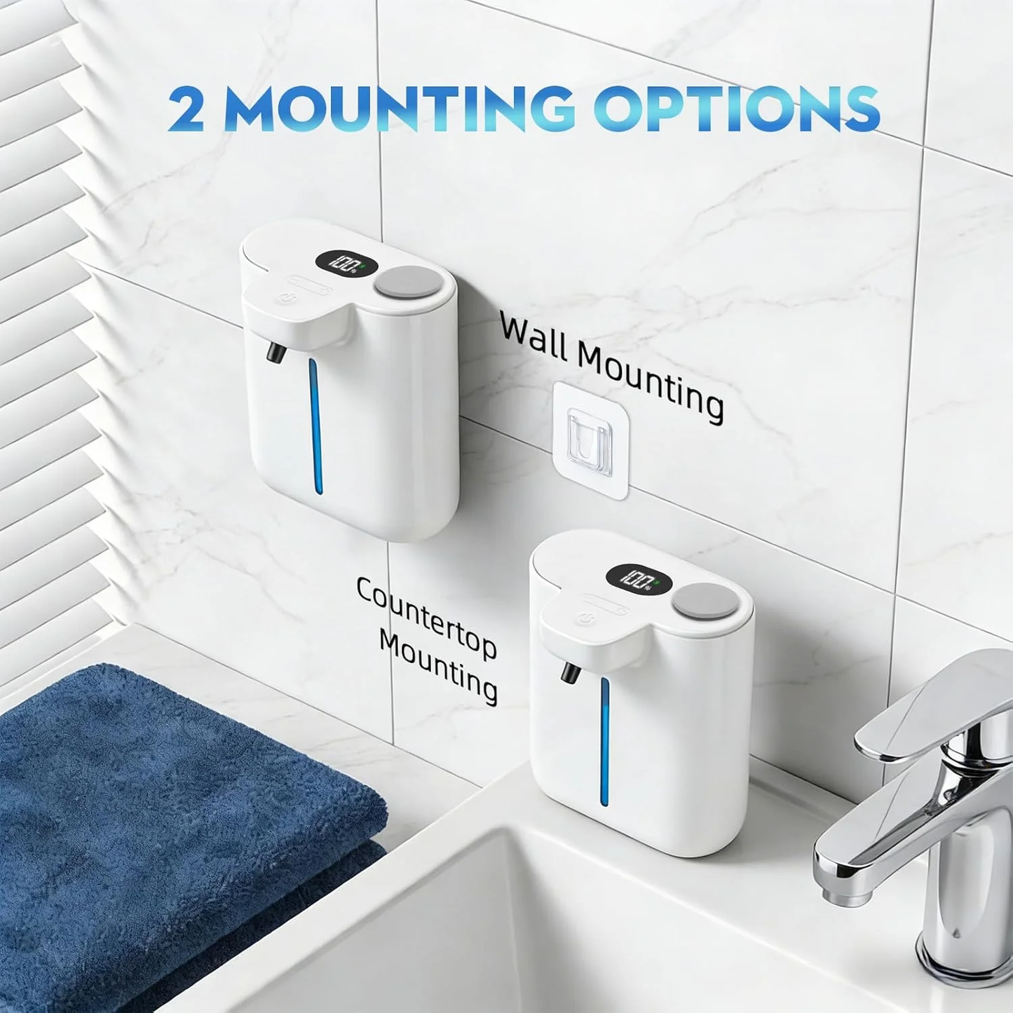 Zhue Automatic Soap Dispenser Touchless, Hands-Free, Multi Adjustable Volume, Long Battery Life, Compatible with Thick & Thin Dish/Hand Soap for Bathroom and Kitchen, Easy for Toddlers, White