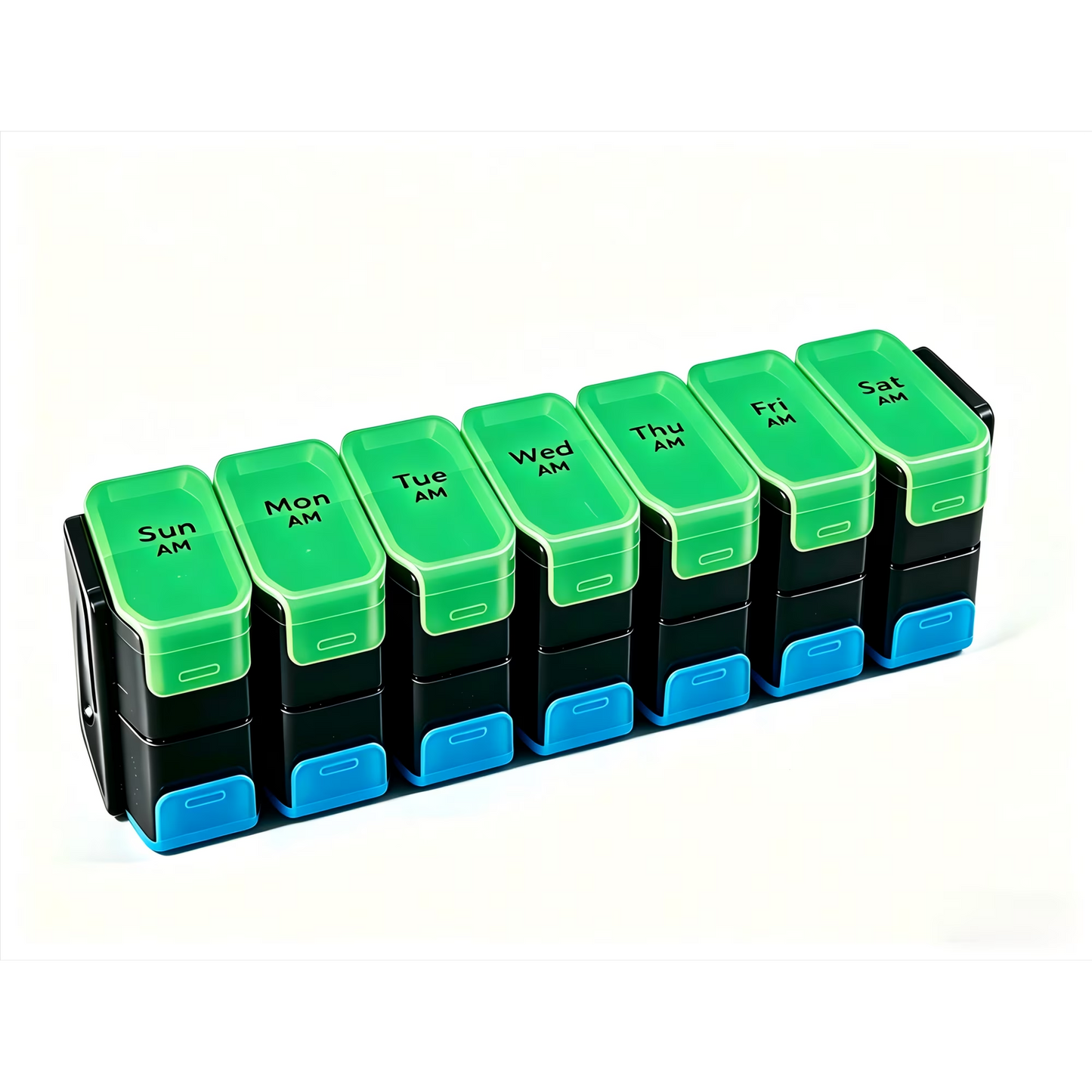 Yzhappy Large Weekly Pill Organizer 2 Times a Day XL Pill Case Am Pm Pill Box 7 Day Oversized Daily Vitamin Organizer Jumbo Pill Container Twice a Day Medicine Supplement Dispenser Green and Blue