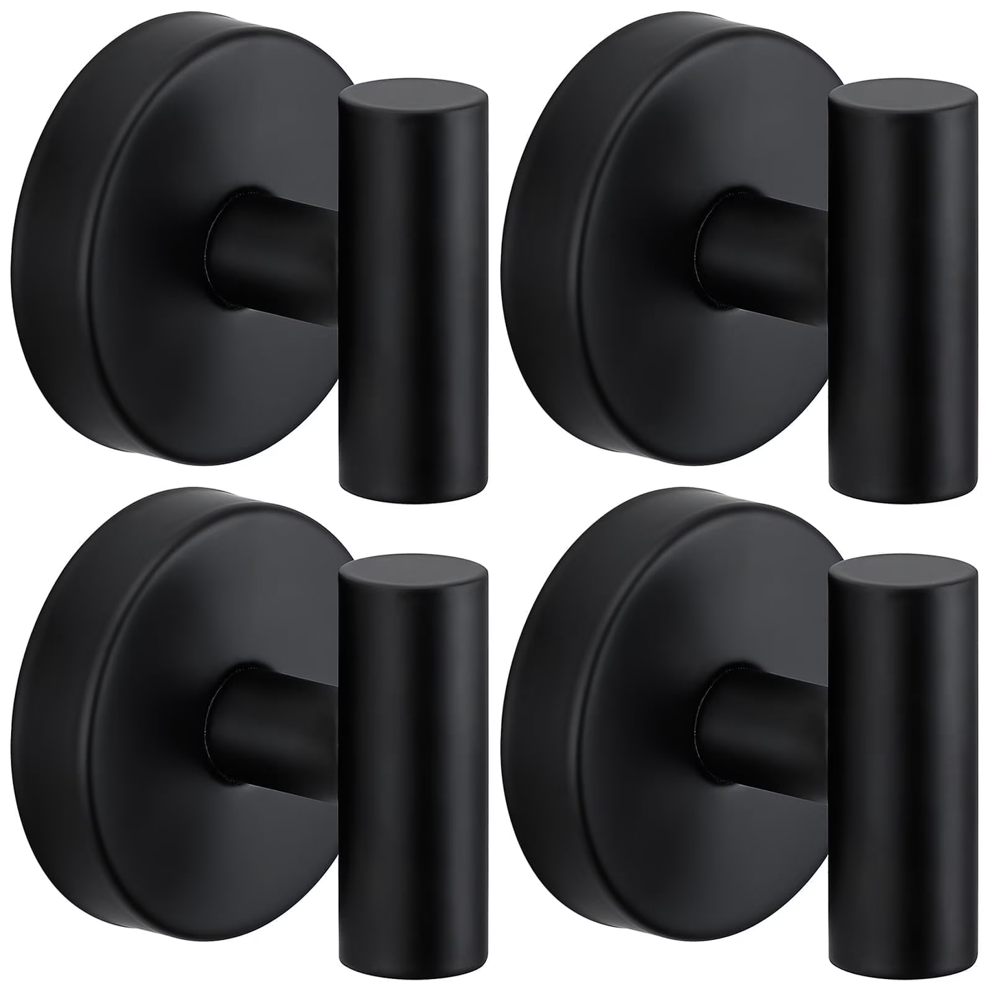 Suction Cup Hooks for Shower,Heavy Duty Shower Towel Suction Hooks,No Drill Wall Mounted Towel Hooks for Bathrooms Wall,Kitchen,Glass,Mirror,Tile to Hang Towels,Robes,Matte Black 4 Pack