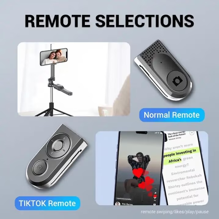 DJJD 68.9" Selfie Stick Tripod, 360° Rotation Travel Selfie Stick Remote Control and 1/4” Screw, Aluminum Phone Tripod Holder for Selfie, Recording, Vlogging (Black)