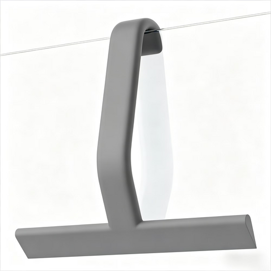 Zhue Shower Squeegee for Glass Doors, All-One-Piece Award-Winning Silicone Squeegee with Built-in Hook for Bathroom, Window, Mirror, Tile Wall,Car, Streak-Free Cleaner Tool,10-Inch Grey