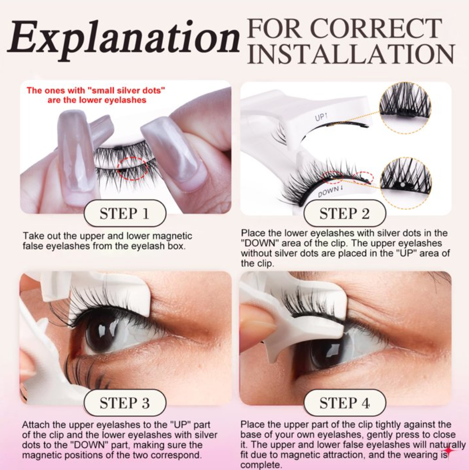 Magnetic Eyelashes Natural Look False Lashes without Eyeliner, Light Weight and Waterproof Magnetic Eyelashes No Glue