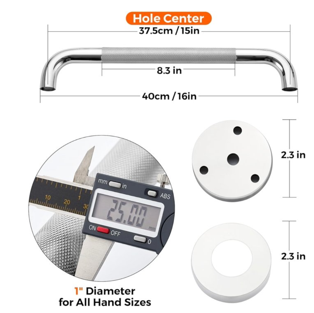 Grab Bars for Bathtubs and Showers 2 Pack Suction Grab Bar, Heavy Duty Shower Handle Removable Bath Handrails for Seniors and Elderly, Bathroom Safety Grip No Drilling Waterproof