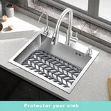 Carestrong sink mat ,Sink Protectors for Kitchen Sink - 13.6" x 11.7" Sink Mat - Heat-resistant Easy-clean Silicone Sink Mat - for Protection of Stainless Steel Sink Pack of 2