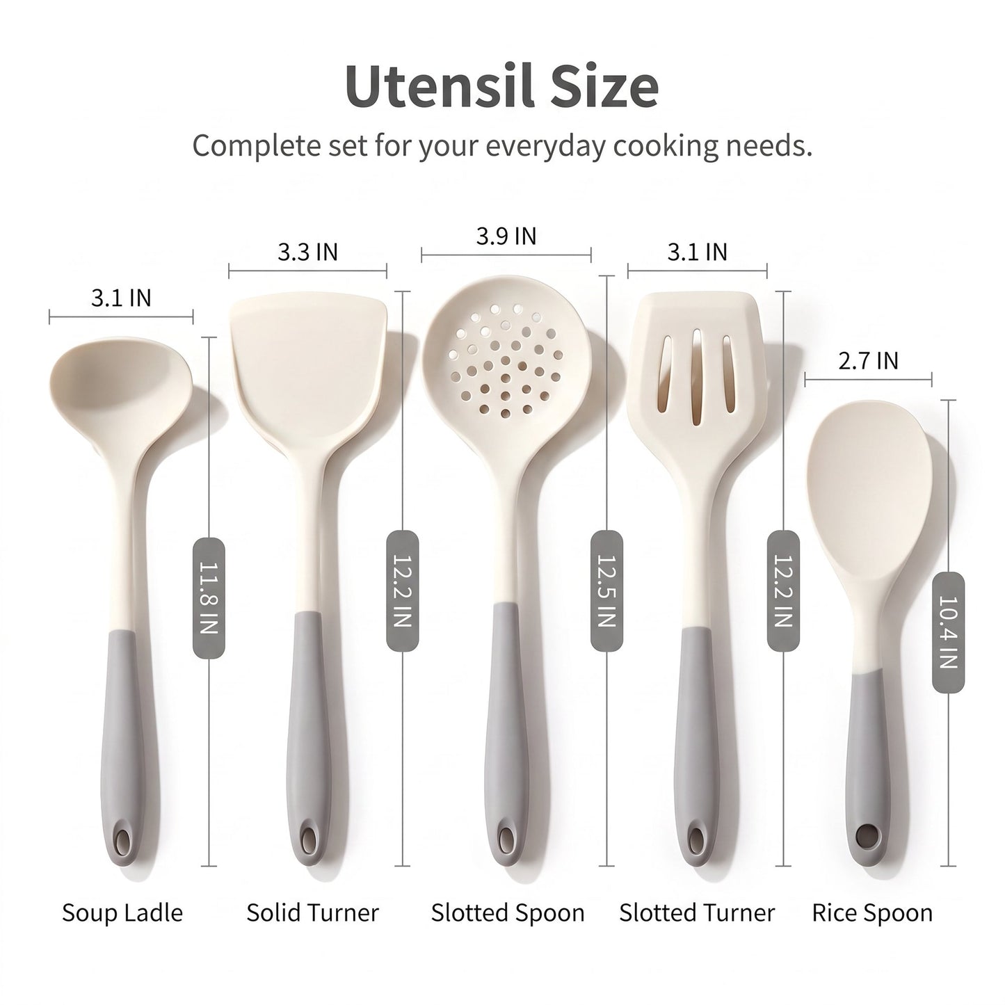 5 Pieces Silicone Spatula Set, Food Grade Rubber Spatula, Upgrade Strong Handle with Ergonomic Grip, Heat Resistant Up to 230°F for Nonstick Cookware, Cooking