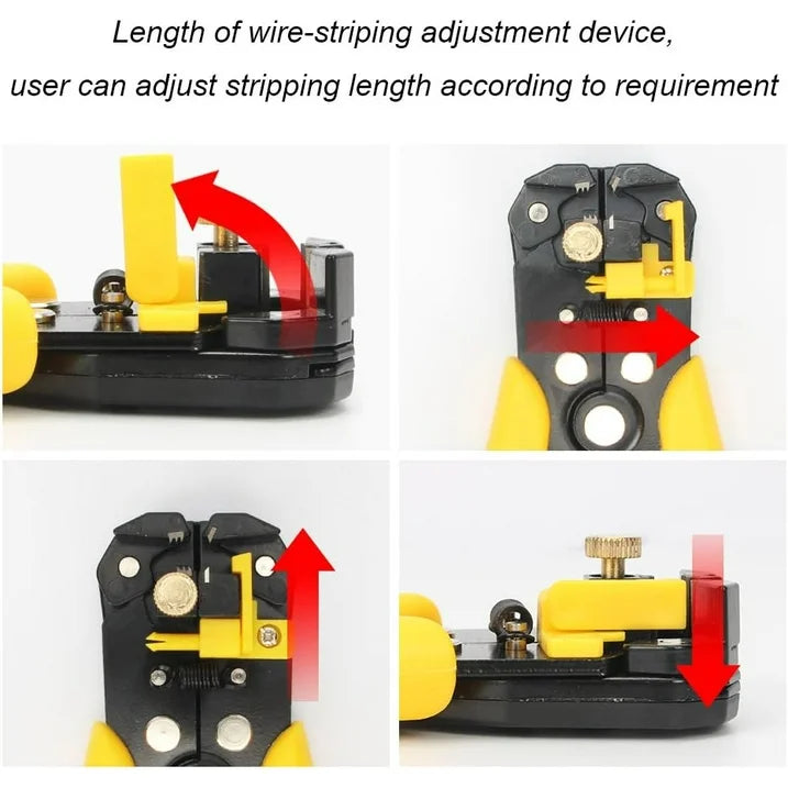 5-in-1 professional multifunctional wire stripper/crimping tool, wire cutter, wire crimping tool, wire stripper, wiring tool and multi-function hand tool.