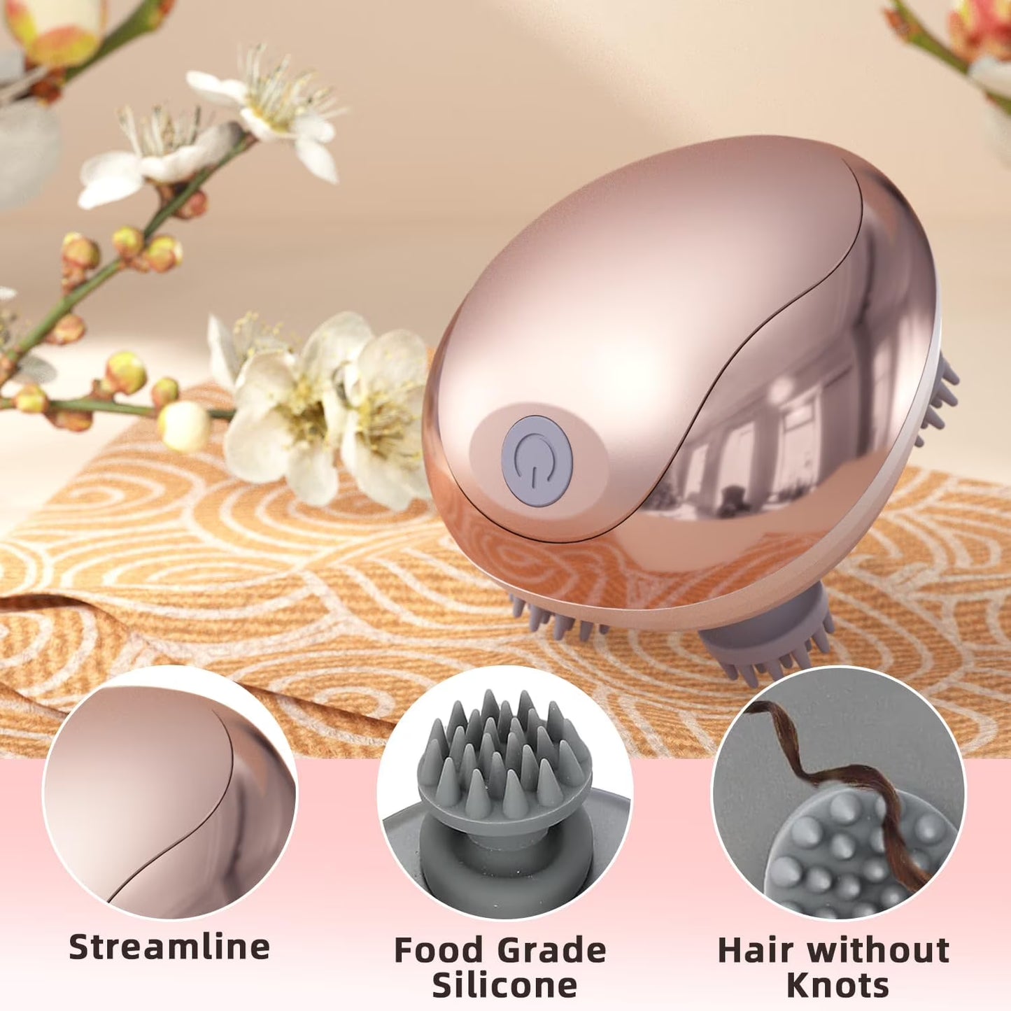 Qinghuai Scalp Massager Hair Growth, Soft Silicone Scalp Scrubber Shampoo Brush for Exfoliation, Dandruff Removal & Head Massage Stress Relax, Wet & Dry Use for Thick, Thin Hair Care