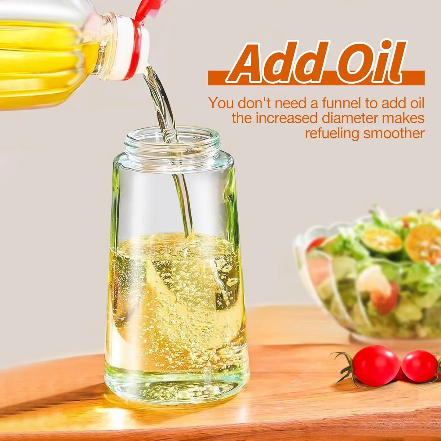 Olive Oil Dispenser Bottle for Kitchen，2 in 1 Oil Sprayer for Cooking, 18oz/600ml Glass Oil Spray Bottle with Pourer, Food-grade Oil Mister for Air Fryer, Salad, Frying, BBQ (2PCSGreen)