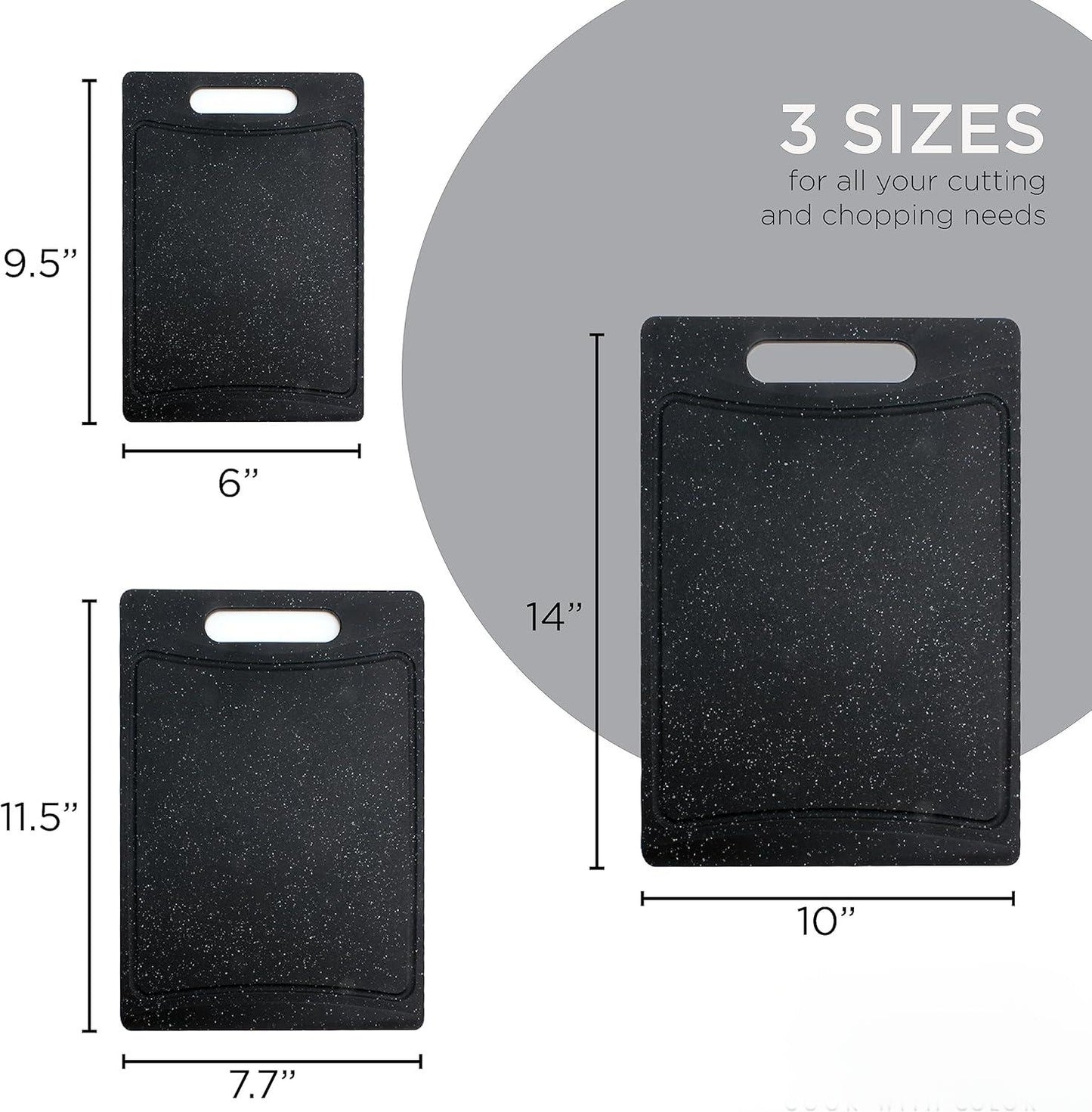 Plastic Cutting Boards for Kitchen Prep and Serving - Plastic Cutting Board Sets - Deli and Meat Cutting Boards - Kitchen Gadget Gifts