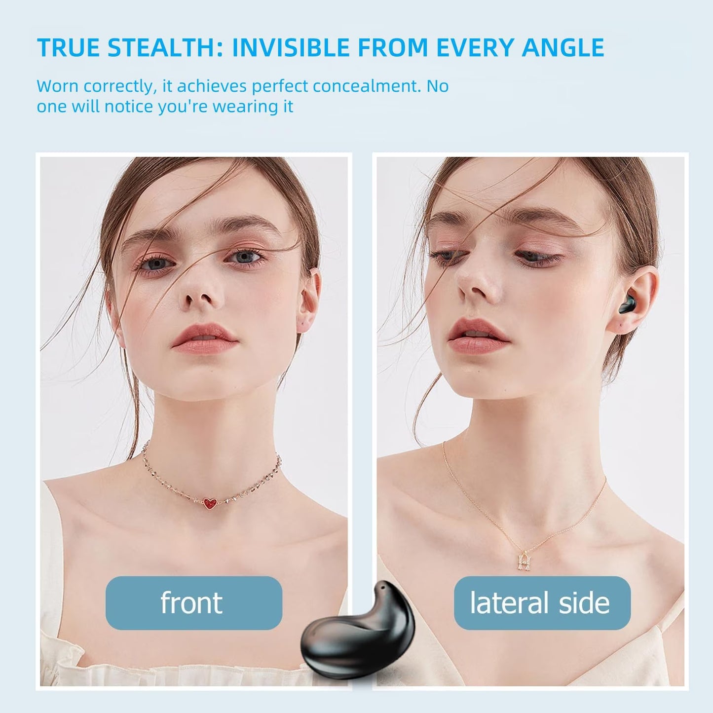 Bluetooth Headphones True Wireless Earbuds 60H Playback LED Power Display Earphones with Wireless Charging Case IPX5 Waterproof in-Ear Ear buds with Mic for TV Smart Phone Laptop Computer Sports