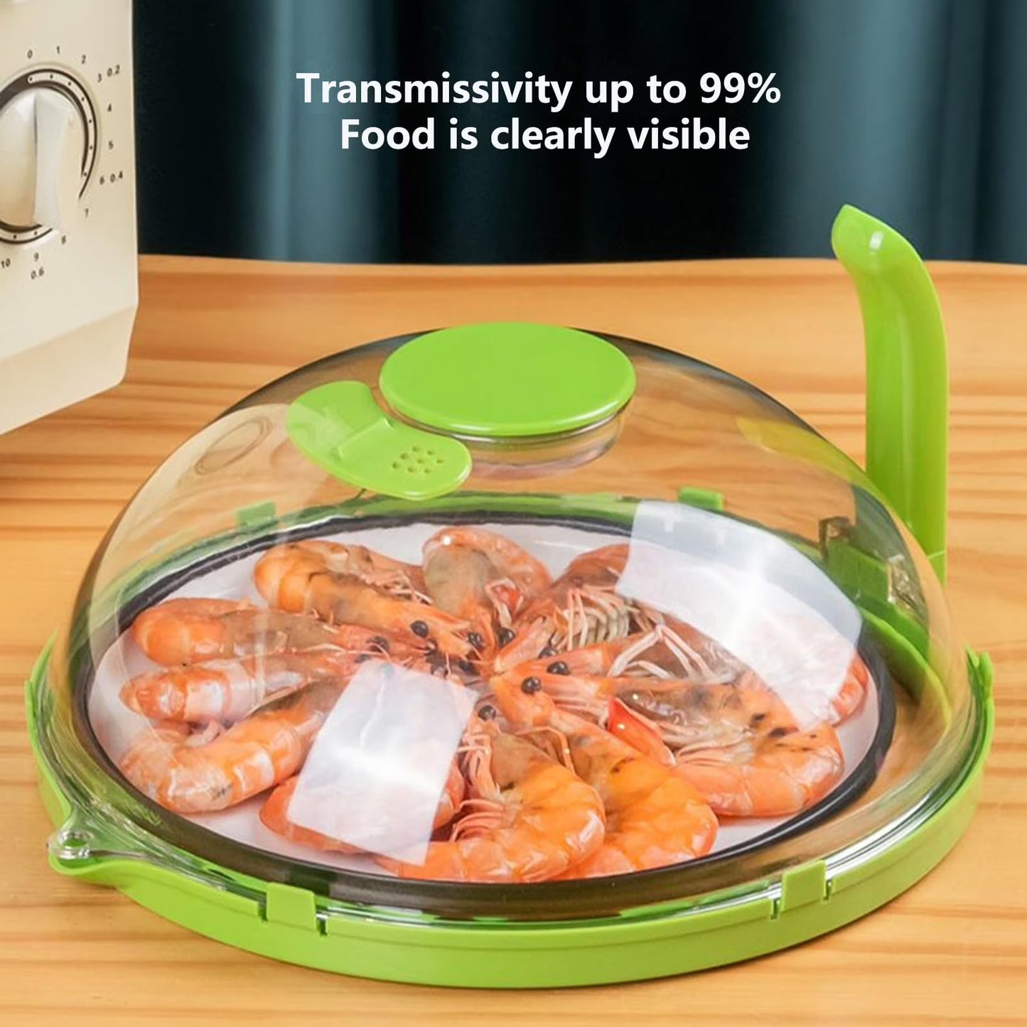 Microwave Splatter Cover for Food, Upgraded Microwave Cover with Water Steamer, Integrated Handle, Plate Covers, Splatter Guard, Cookware Lid, House Essentials for Gift, 10 Inch