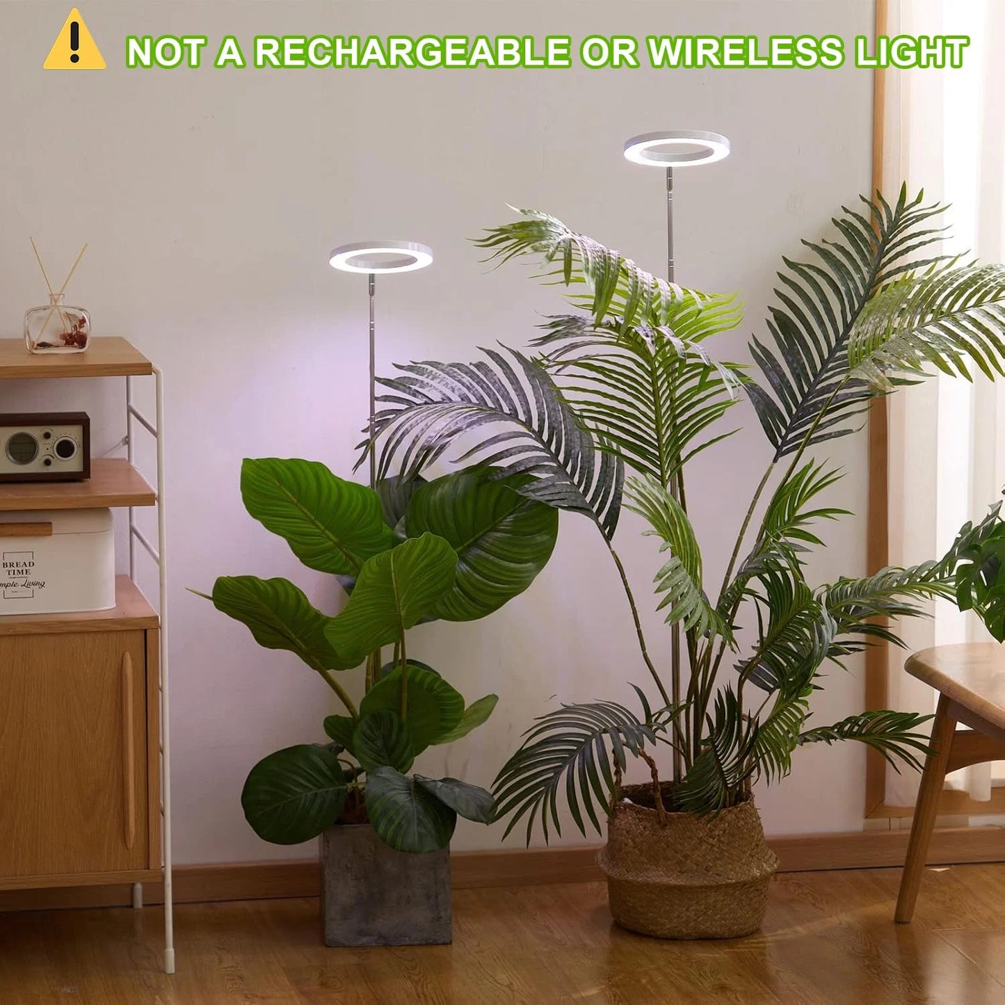 Plant Grow Light, LED Growing Light for Indoor Plants, Full Spectrum Desk Growth Lamp w/ Automatic Timer(3/9/12Hrs) & Height Adjustable, 10 Dimmable Brightness for Small Plants, 2 Packs, White