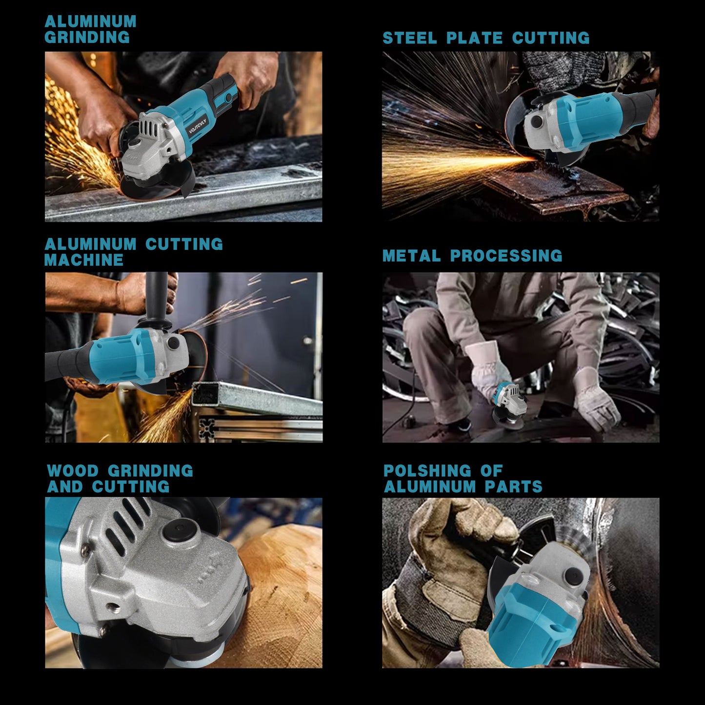 Euur 21V Cordless Angle Grinder, 4.0Ah Battery & 2A Fast Charger, 12000RPM Brushless Motor, Power Angle Grinder with Cutting & Grinding Wheels, Flap Discs for Wood Metal & Rust Removal