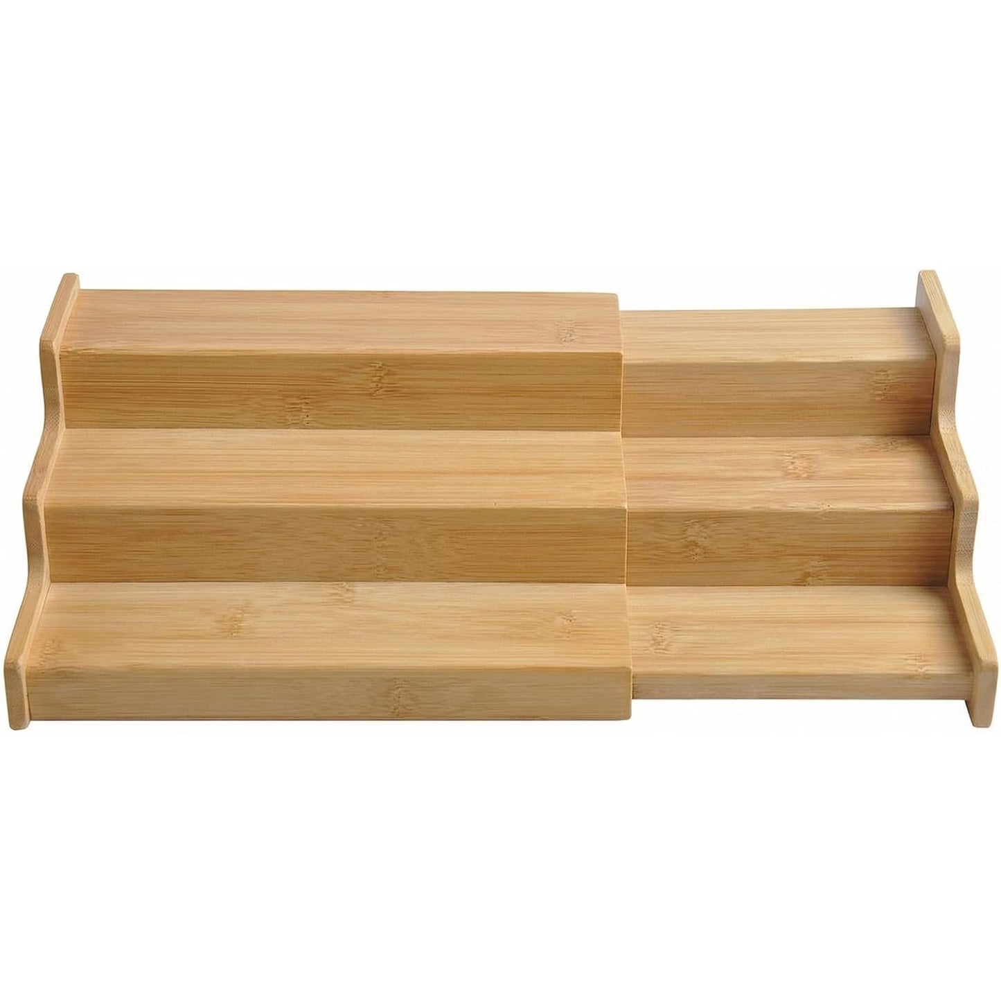 Carestrong Spice Rack Kitchen Cabinet Organizer- 3 Tier Bamboo Expandable Spice Organization for Cabinet,Yellow.