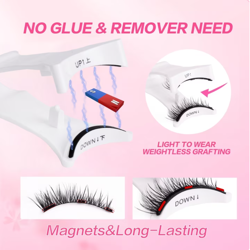 Magnetic Eyelashes Natural Look False Lashes without Eyeliner, Light Weight and Waterproof Magnetic Eyelashes No Glue