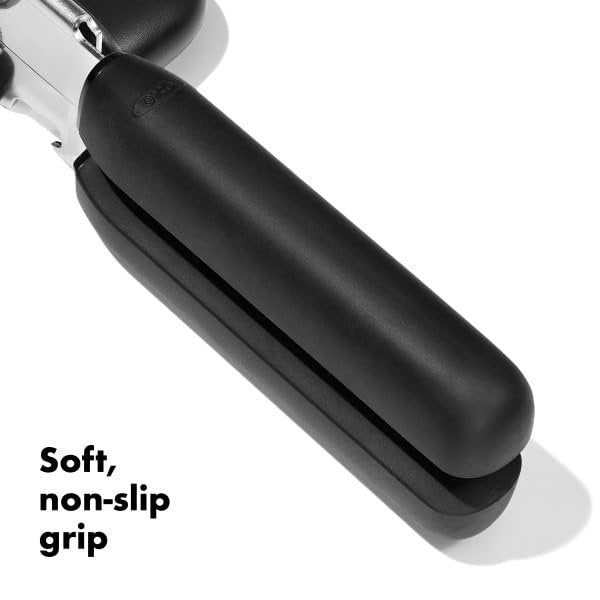 CanOpener Manual, YILUSH Can Openers Hand Held with Comfort Anti-Slip Handles, Heavy Duty Stainless Steel Can Opener Smooth Edge and Bottle Openers, Easy Turn Can Openers for Seniors, Kitchen, Black