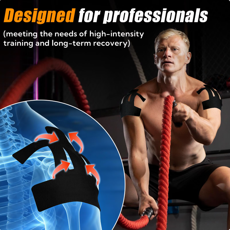 Kinesiology Tape for Shoulder,Shoulder Pain Relief Athletic Tapes, Shoulder Support & Stability Precut Strips, Waterproof & Elastic, Breathable Hypoallergenic Latex-Free 10PCS