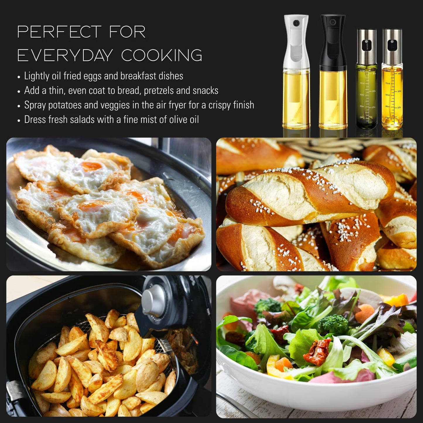 Oil Sprayer for Cooking Olive Oil Sprayer Mister for Air Fryer Vegetable Vinegar Oil Portable Mini Kitchen Gadgets for Baking,Salad,Grilling,BBQ,Roasting (2 Pack)