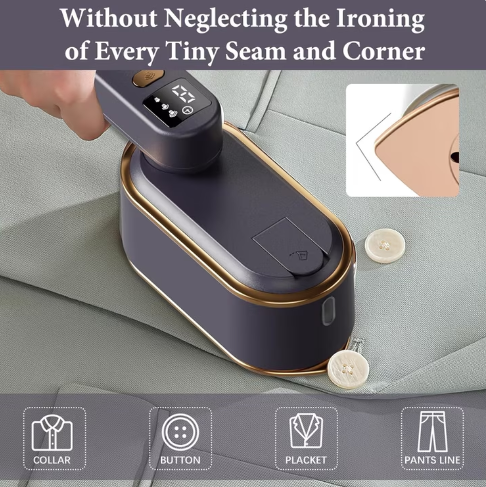 Travel Steamer for Clothes,1200W Portable Iron,10s Heat Up,Steamer ＆ Iron 2 In 1, Travel Size,Large Ceramic Heat Panel