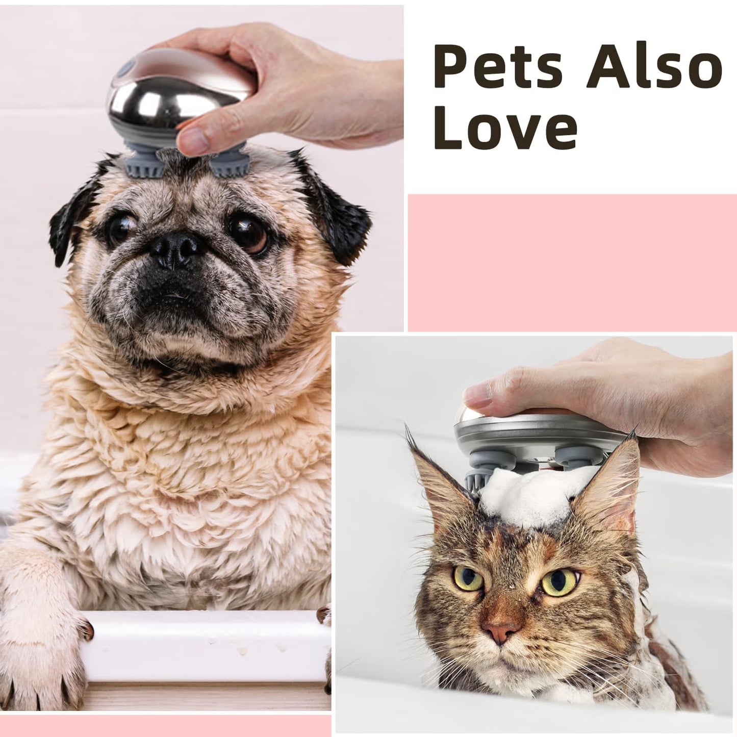 Qinghuai Scalp Massager Hair Growth, Soft Silicone Scalp Scrubber Shampoo Brush for Exfoliation, Dandruff Removal & Head Massage Stress Relax, Wet & Dry Use for Thick, Thin Hair Care