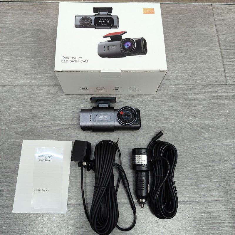 Dash Cam Front and Rear, 4K Dash Cam with WiFi & GPS, 4K/2.5K Front+1080P Rear Car Camera with View Night Vision, LCD Screen Display, Loop Recording,Black